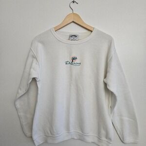 Vintage 90s Miami Dolphins Riders Sweatshirt Nutmeg Mills Made in USA Medium M‎